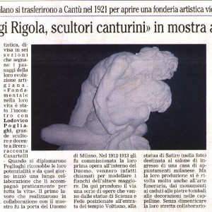 2008 01 Novembre il Giornale di Cantu Mostra Rigola Scultori