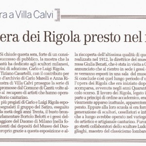 2009 06 Gennaio la Provincia di Como Rigola Scultori Museo del Duomo